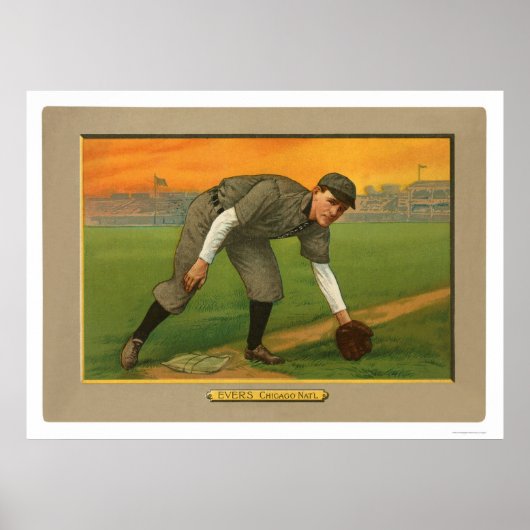 Johnny Evers Cubs Baseball 1911 Poster (Voorkant)