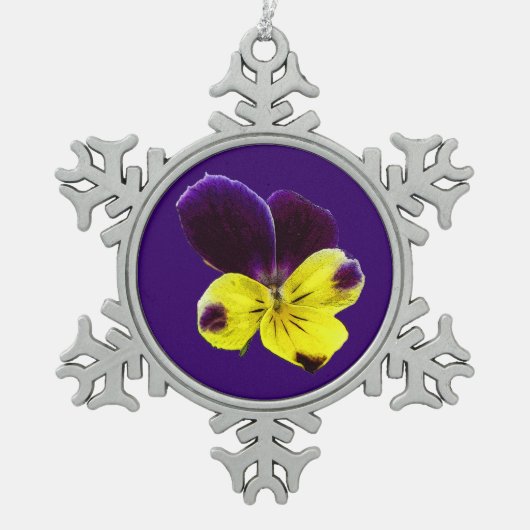 Johnny Jump Up Tin Sneeuwvlok Ornament (Voorkant)