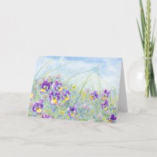 Johnny-Jump-Ups Blank Notecard Bedankkaart