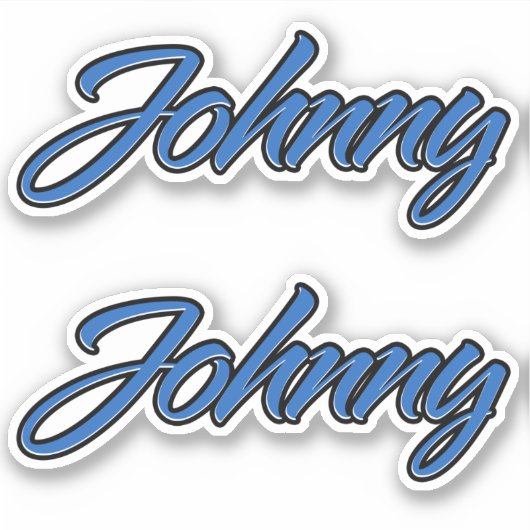 Johnny Name blue Aufkleber Sticker Stickerset (Voorkant)