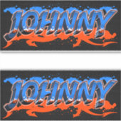 Johnny Prénom Nom Graffiti Autocollants (Devant)