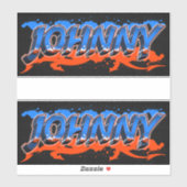 Johnny Prénom Nom Graffiti Autocollants (Feuille)