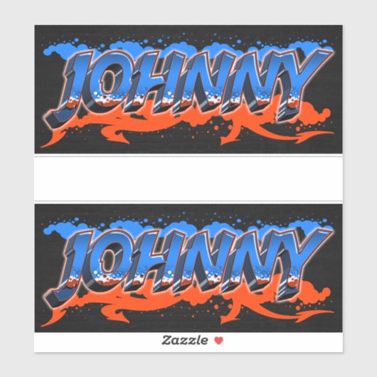 Johnny Prénom Nom Graffiti Autocollants (Feuille)