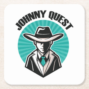 Johnny Quest Vierkante Kartonnen Onderzetter