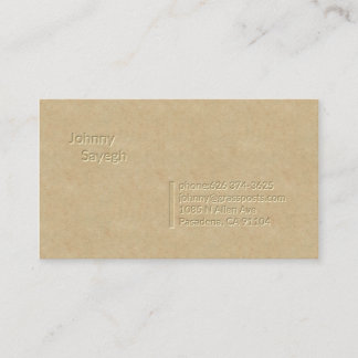 Johnny Sayegh Letterpress Visitekaartje