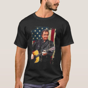  Johnny shirt Cash Country Muziek Retro Flag