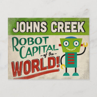 Johns Creek Georgia Robot - Funny  Briefkaart
