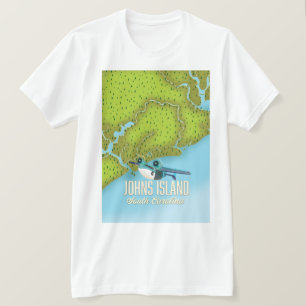 Johns Island ,South Carolina USA-kaart. T-shirt
