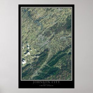 Johnson City Tennessee van Space Satellite Map Poster