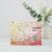 Johnson City, TN Map Briefkaart (Staand voorkant)