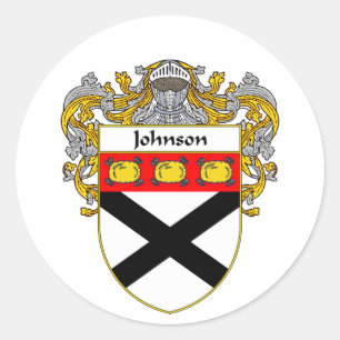 Johnson Coat of Arms (Mantled) Ronde Sticker