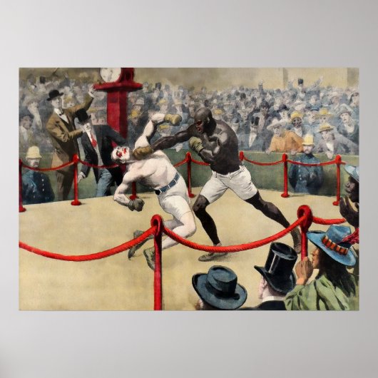 Johnson Jeffries Fight Illustration Poster (Voorkant)