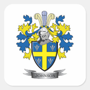 Johnson wapenschild vierkante sticker