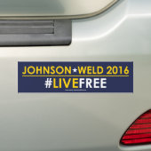 Johnson/Weld Libertarian Bumpersticker #LIVEFREE (Op auto)