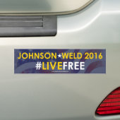 Johnson/Weld Libertarian Bumpersticker #LIVEFREE (Op auto)