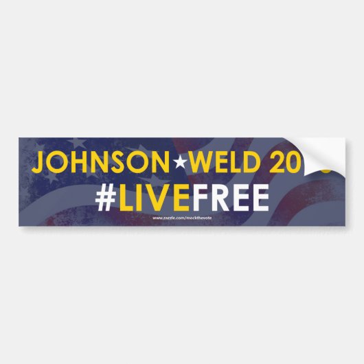 Johnson/Weld Libertarian Bumpersticker #LIVEFREE (Voorkant)