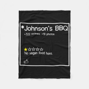 Johnson's BBQ Geen veganistisch eten hier een ster Fleece Deken