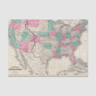  Johnson's Map of the United States (1866) Tissuepapier