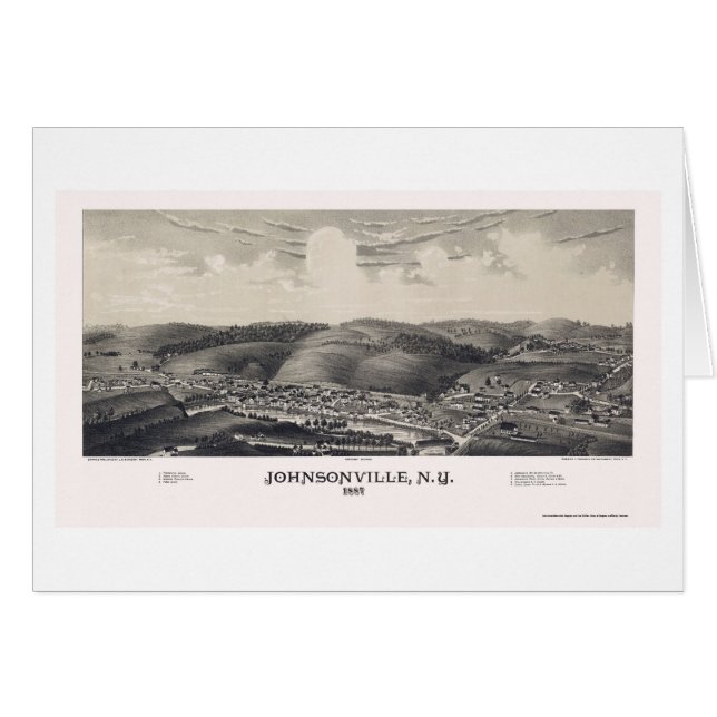 Johnsonville, carte panoramique de NY - 1887 (Devant horizontal)