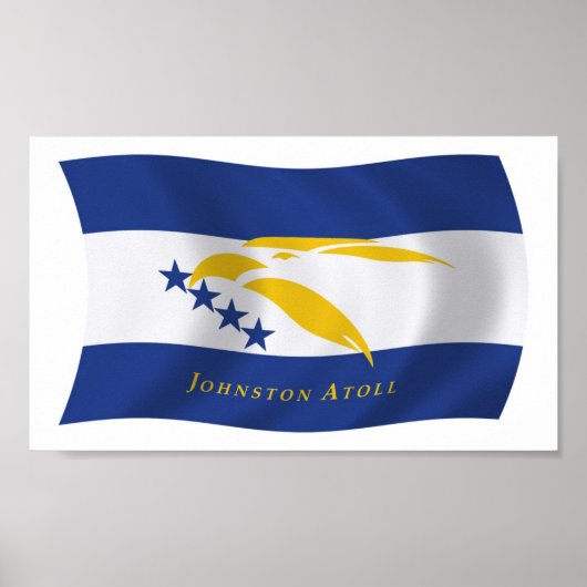 Johnston Atoll Flag Poster Print (Voorkant)
