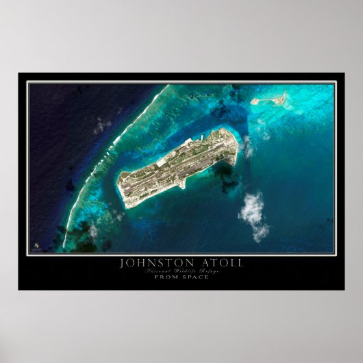 Johnston Atoll van Space Satellite Map Poster (Voorkant)