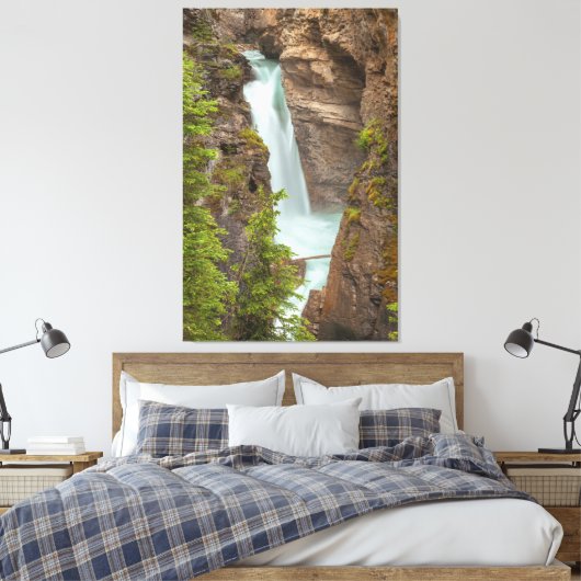 Johnston Canyon Herfsten Canvas Afdruk (Insitu (Slaapkamer))