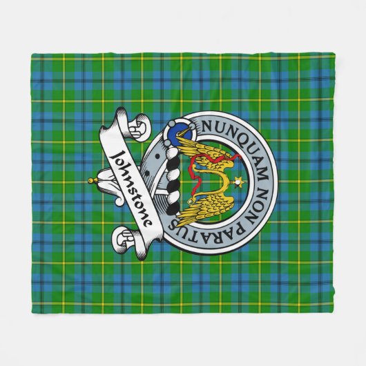 Johnston Clan Badge Tartan Pset Fleece Deken (Voorkant (Horizontaal))