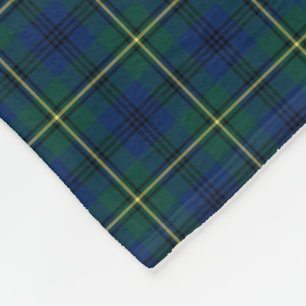 Johnston Clan Blauw, Groen en Geel Tartan Fleece Deken