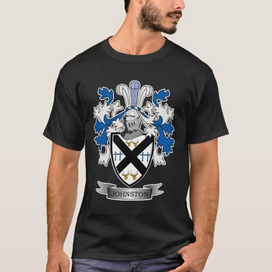 Johnston Family Crest Coat of Arms T-shirt (Voorkant)