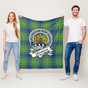 Johnston Oude Clan Badge Tartan Schotlandse ruit Fleece Deken