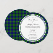 Johnston Scottish Mariage Round Invitation (Devant / Derrière)
