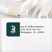 Johnston Tartan Plaid Monogram Étiquettes de adres (En situation)