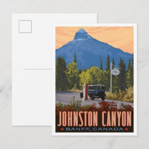 Johnstone Canyon Banff Canada Oude Reis Briefkaart