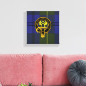 Johnstone Scottish Crest en Tartan Canvas print (Insitu (Woonkamer))