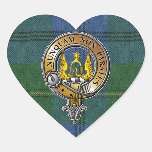 Johnstone Tartan & Badge Hart Sticker (Voorkant)