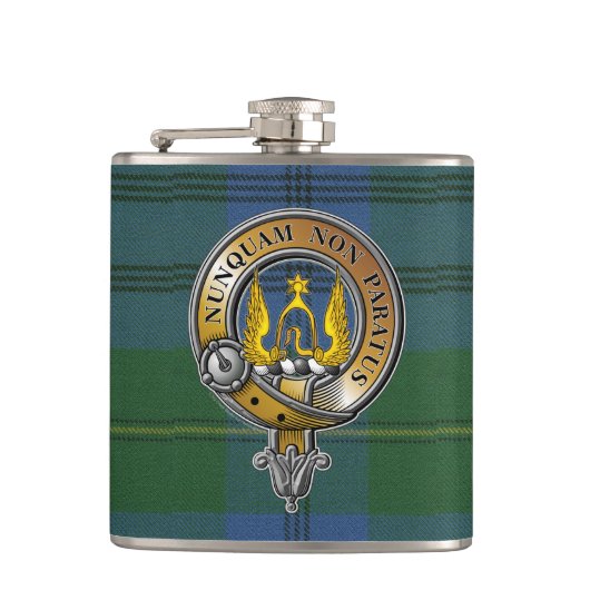 Johnstone Tartan & Badge Heupfles (Voorkant)