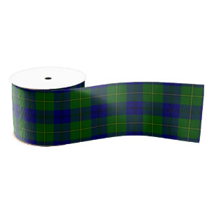 Johnstone tartan blue green plaid grosgrain lint