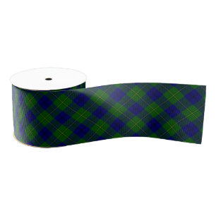 Johnstone tartan blue green plaid grosgrain lint