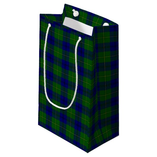 Johnstone tartan blue green plaid klein cadeauzakje (Voorkant Gekanteld)
