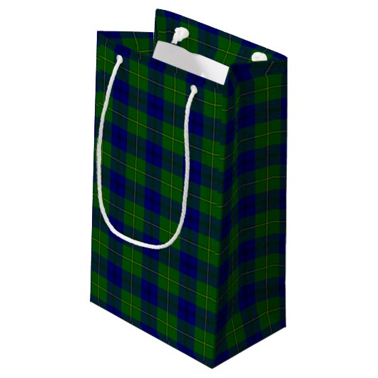 Johnstone tartan blue green plaid klein cadeauzakje (Achterkant Gekanteld)