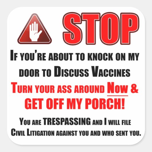 JoHoVaxx Getuigen Vierkante Sticker (Voorkant)