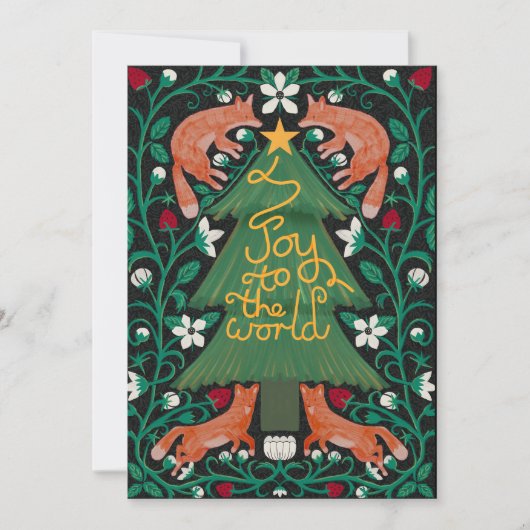 Joie au monde Cartes de Noël Fox Botanical (Devant)