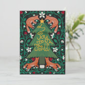 Joie au monde Cartes de Noël Fox Botanical (Debout devant)