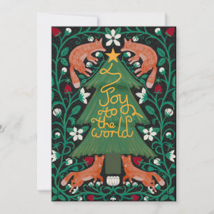 Joie au monde Cartes de Noël Fox Botanical