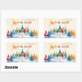 Joie au monde Colorful Trees Sticker de Noël (Feuille)