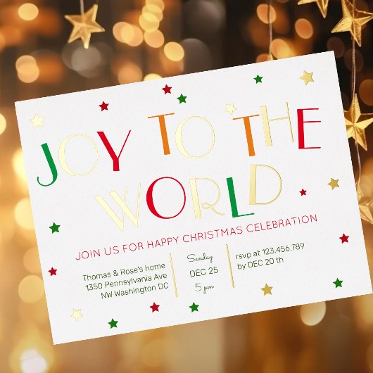 Joie au monde, invitation à la fête de Noël de l'o