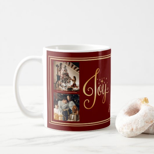Joie au monde Mug rouge personnalisé (Avec donut)