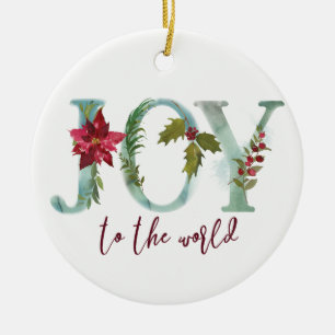 Joie au monde ornement des arbres de Noël