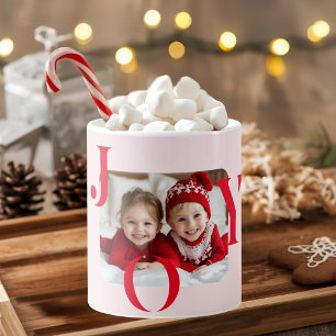 JOIE Cadeau photo de Noël moderne rouge et mug