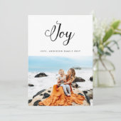 JOIE carte de vacances moderne calligraphie lettra (Debout devant)